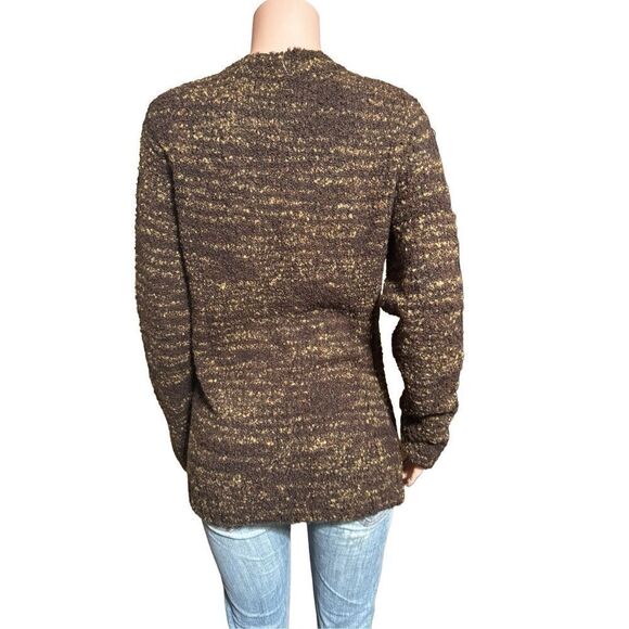 Pulp long sleeve v-neck chocolate oversized jumper knit pullover sweater M - Picture 5 of 5